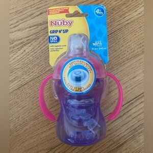 NEW!! Nuby grip n sip: purple and pink